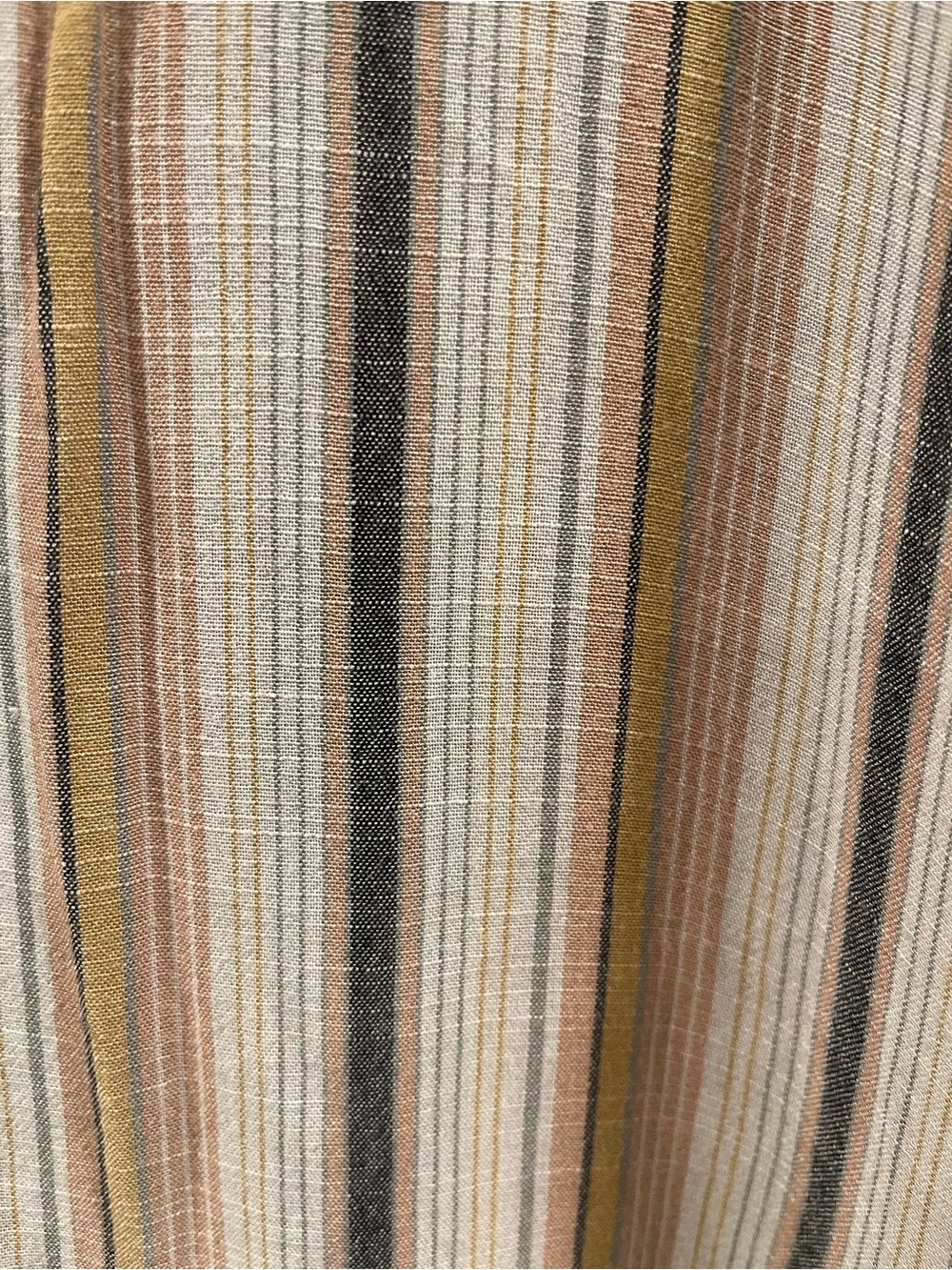 Striped Button-Up Shirt in Beige and Brown - women’s Casual Shirt - Picture 2 of 3
